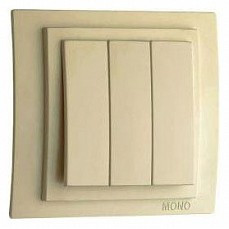 Выключатель трехклавишный без рамки mono electric larissa 103-171722-114